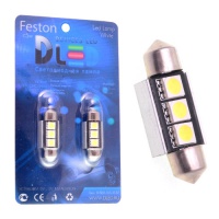 Светодиодная автолампа C5W FEST - с обманкой 3 SMD  36мм SV8,5  (2шт.)